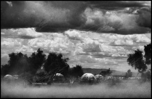(c) Ryan Spencer Reed Kakuma, Kenya "A dust storm rips through the huts of the Turkana tribe in the foreground with the tin roofs of refugee housing behind."